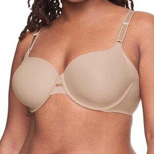 Warner's No Side Effects Underwire Lightly Lined T-Shirt Bra 34B Beige NWT